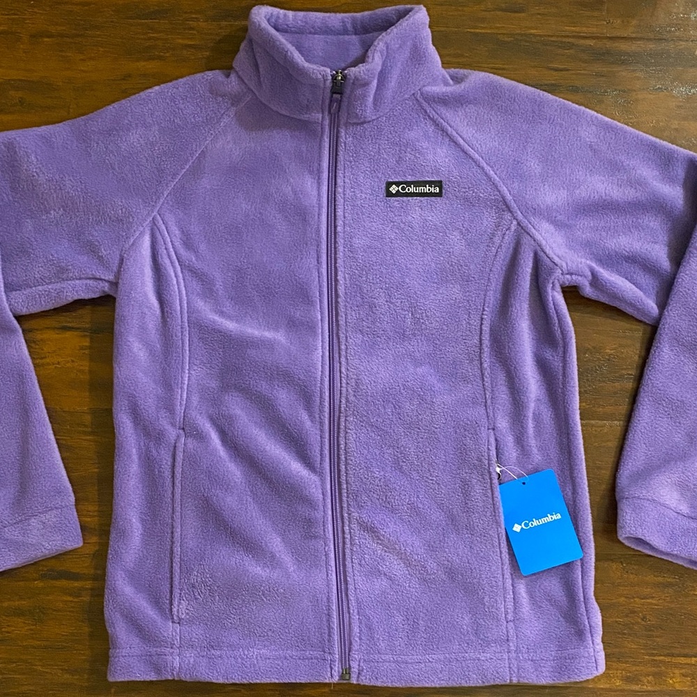 NWT Columbia Girls' Lavender Full‑Zip Benton Springs Fleece Jacket Size Youth L - Picture 2 of 8